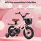 Pink Metal Kids Bike with Dual Brakes and Basket, Adjustable Handlebar